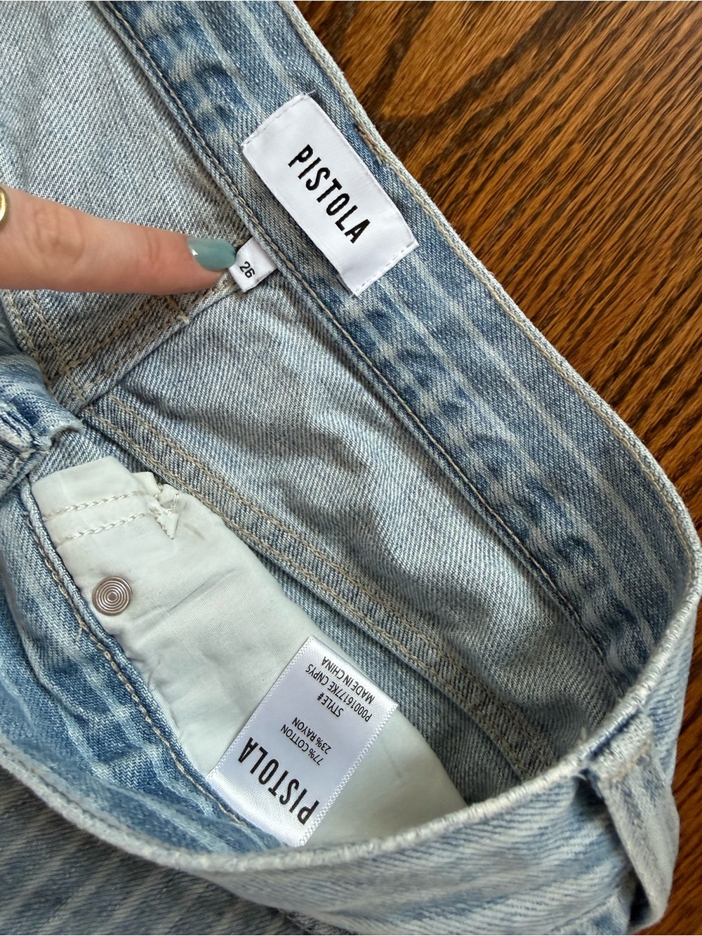 Pistola high rise, wide leg cropped striped jeans size 26 - Picture 2 of 3